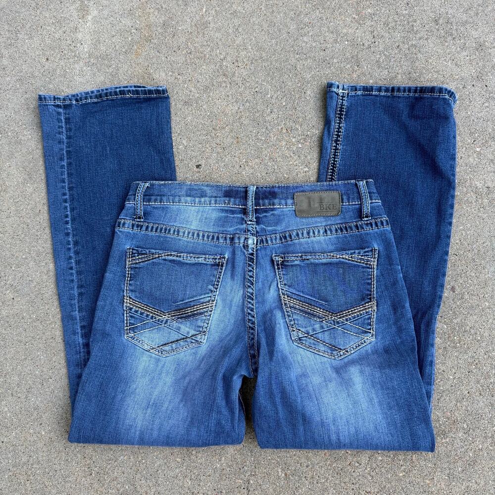 Buckle BKE Jake 32R Straight Leg Blue Jeans ABC15093 READ